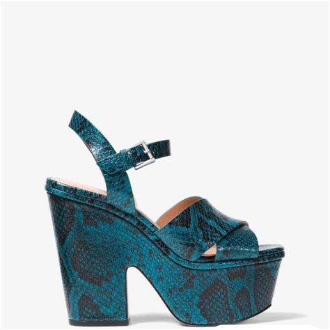 michael michael kors divia snake embossed leather platform sandal|Divia Suede Platform Sandal .